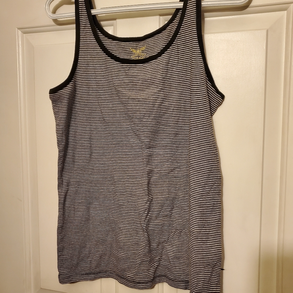 Black and white striped tank top